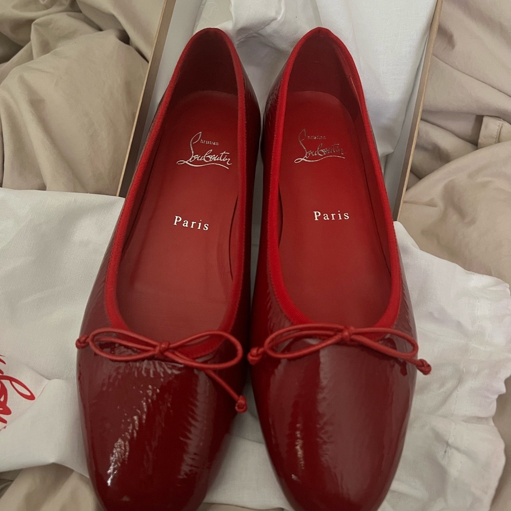 Christian Louboutin Glossy Red Flats